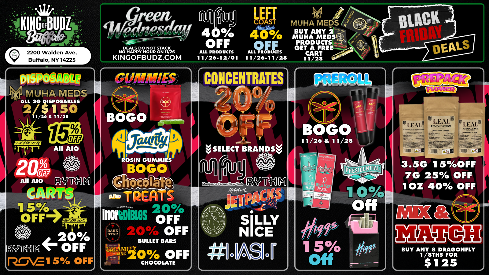 king of budz cheektowaga green wednesday deals