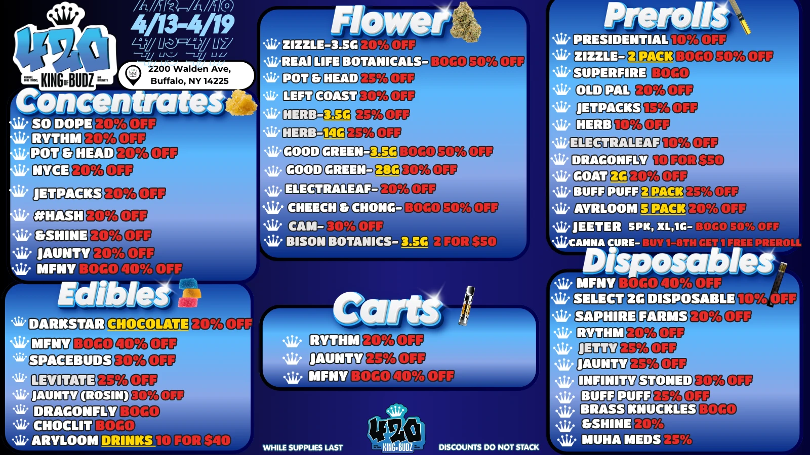 420 Deals 2026 at King of Budz Buffalo Cannabis Dispensary