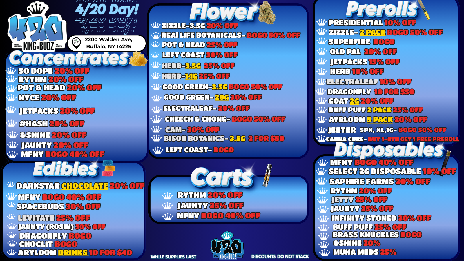 420 Deals 2026 at King of Budz Buffalo Cannabis Dispensary