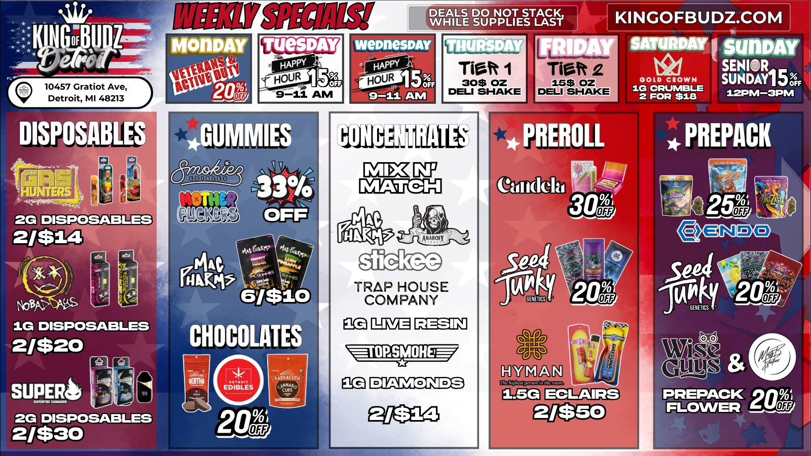 Memorial Deals 2026 at King of Budz Detroit Cannabis Dispensary