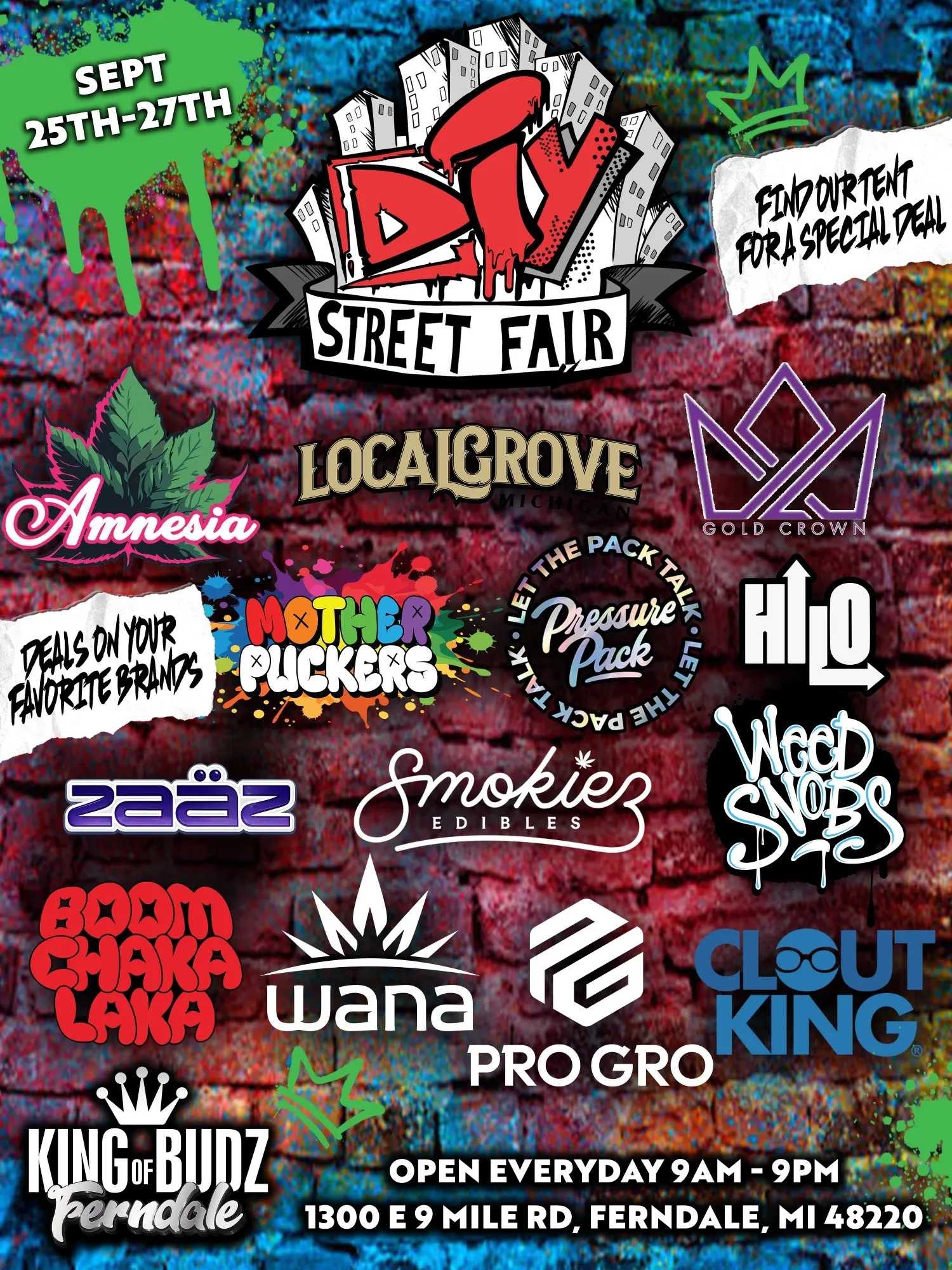 DIY Street Fair at King of Budz Ferndale, September 25-27